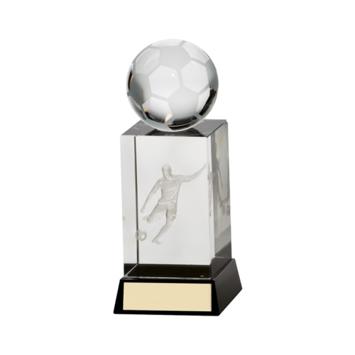 STERLING FOOTBALL CRYSTAL TROPHY - 14.5CM